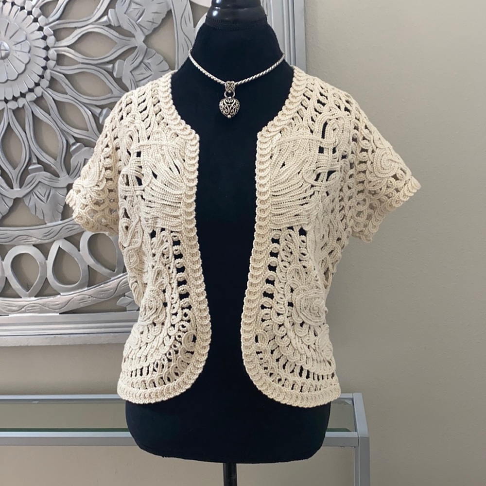 Beautiful Coldwater Creek Crochet Sweater